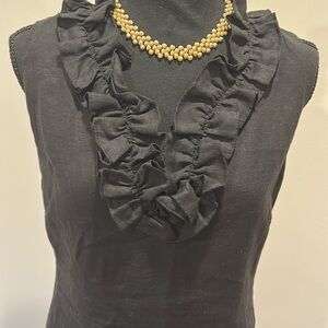 kATE SPADE Elegant Black Sleeveless Linen Dress